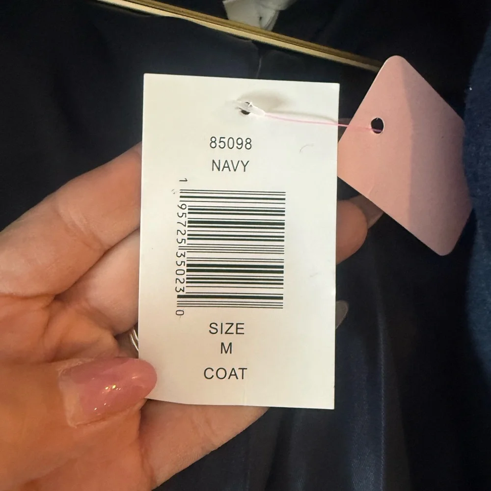 Avec Les Filles Navy Long Single-Breasted Wool Peacoat - Picture 4 of 5